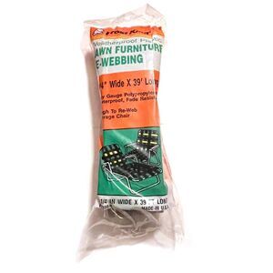 FROST KING Lawn Furniture Webbing 2 1/4"x 39 ft PW39BR BROWN with White Stripes